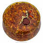 Круглая шкатулка из янтаря "Фея на шаре", фотография 1. Интернет-магазин ЛАВКА ПОДАРКОВ