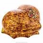 Шкатулка из янтаря "Сердце. Яблочки на ветке", фотография 1. Интернет-магазин ЛАВКА ПОДАРКОВ