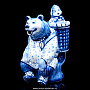 Чайник «Маша и медведь» Гжель в цвете, фотография 1. Интернет-магазин ЛАВКА ПОДАРКОВ