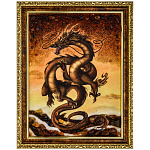 Картина янтарная "Огненный дракон" 47х37 см