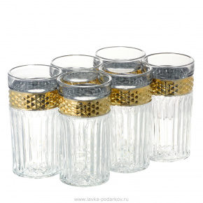 Набор из 6 рифленых стаканов с позолотой, фотография 0. Интернет-магазин ЛАВКА ПОДАРКОВ