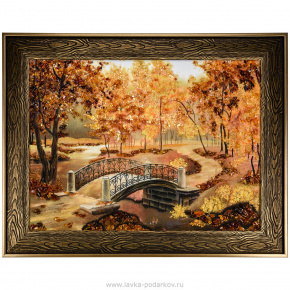 Картина янтарная "Осенний парк" 78х98 см, фотография 0. Интернет-магазин ЛАВКА ПОДАРКОВ