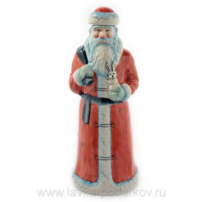 Штоф "Дед Мороз" Гжель в цвете, фотография 0. Интернет-магазин ЛАВКА ПОДАРКОВ