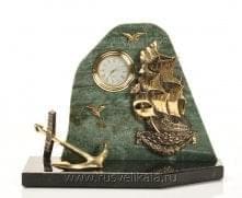 11219 Бронза Часы "Морские" Змеевки, Офиокальцит (1.37.1)