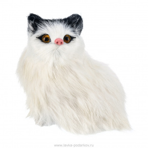 Игрушка из меха "Белая пушистая кошка", фотография 0. Интернет-магазин ЛАВКА ПОДАРКОВ
