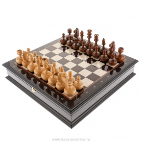 Шахматный ларец с деревянными фигурами 48х48 см, фотография 0. Интернет-магазин ЛАВКА ПОДАРКОВ