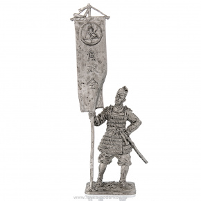 Оловянный солдатик миниатюра "Японский воин-знаменосец", фотография 0. Интернет-магазин ЛАВКА ПОДАРКОВ