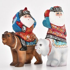 Скульптура "Дед Мороз на медведе", фотография 0. Интернет-магазин ЛАВКА ПОДАРКОВ
