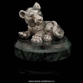 Бронзовая статуэтка "Тигренок" на каменной подставке, фотография 0. Интернет-магазин ЛАВКА ПОДАРКОВ