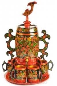 12845 Хохлома  питейный Набор для кваса "Золотая рыбка" 10л.