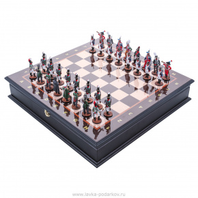 Шахматы с оловянными фигурами "Бородино" 48х48 см, фотография 0. Интернет-магазин ЛАВКА ПОДАРКОВ