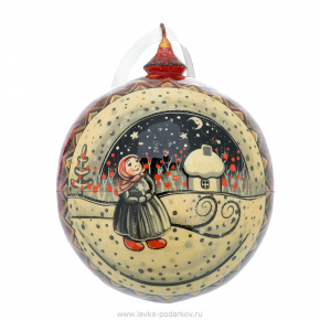 Новогодний елочный шар с росписью "Русские сказки", фотография 0. Интернет-магазин ЛАВКА ПОДАРКОВ