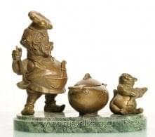 10717 Бронза Скульптура "Повар и кот"