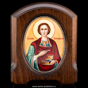 Икона с финифтью "Святой великомученик и целитель Пантелеймон", фотография 0. Интернет-магазин ЛАВКА ПОДАРКОВ