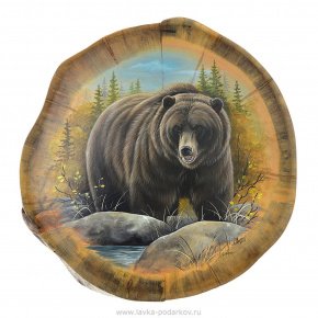 Панно из дерева "Медведь" Сухаря сосны, фотография 0. Интернет-магазин ЛАВКА ПОДАРКОВ