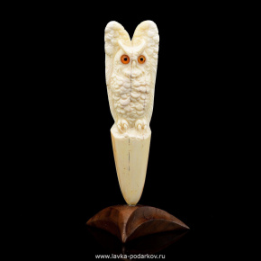 Скульптура из кости "Филин-ангел", фотография 0. Интернет-магазин ЛАВКА ПОДАРКОВ