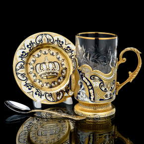 Чайный набор с подстаканником "Корона". Златоуст, фотография 0. Интернет-магазин ЛАВКА ПОДАРКОВ
