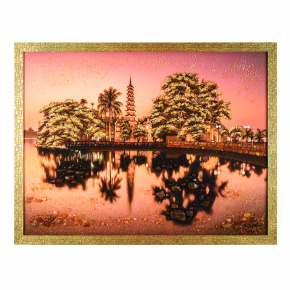 Картина янтарная "Вьетнамский пейзаж" 60х80 см, фотография 0. Интернет-магазин ЛАВКА ПОДАРКОВ