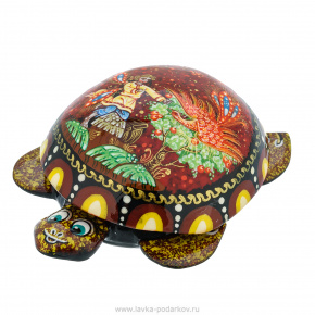 Шкатулка-черепаха с художественной росписью "Жар-птица", фотография 0. Интернет-магазин ЛАВКА ПОДАРКОВ