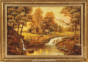 Картина янтарная "Пейзаж" 30х40 см, фотография 0. Интернет-магазин ЛАВКА ПОДАРКОВ