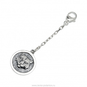 Брелок "Монета с тигром". Серебро 925*, фотография 0. Интернет-магазин ЛАВКА ПОДАРКОВ