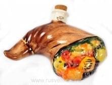 -0,05л Фарфор МИНИ-ШТОФ "Игрушка-Рог изобилия"в цвете и золоте 0,05л в комплекте 