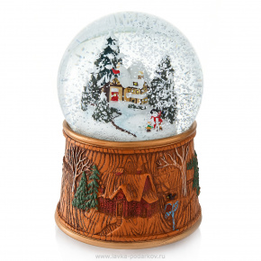 Стеклянный шар "Домик в лесу" со снегом, фотография 0. Интернет-магазин ЛАВКА ПОДАРКОВ
