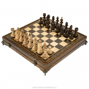 Шахматный ларец с деревянными фигурами 41х41 см, фотография 0. Интернет-магазин ЛАВКА ПОДАРКОВ