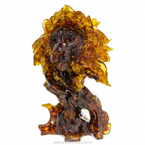 Скульптура из янтаря "Голова льва", фотография 0. Интернет-магазин ЛАВКА ПОДАРКОВ