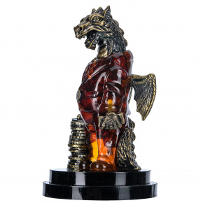 Скульптура из янтаря и бронзы "Дракон предприниматель", фотография 0. Интернет-магазин ЛАВКА ПОДАРКОВ