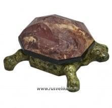 6237/2101 Нат.камень Шкатулка "Черепаха" змеевик, креноид