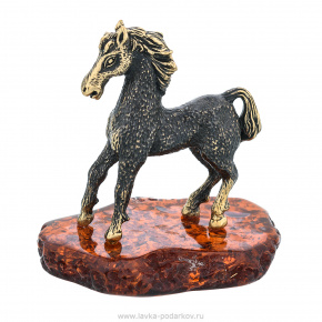 Статуэтка с янтарем "Лошадь Радуга", фотография 0. Интернет-магазин ЛАВКА ПОДАРКОВ