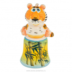 Керамический колокольчик "Тигр Бамбук", фотография 0. Интернет-магазин ЛАВКА ПОДАРКОВ