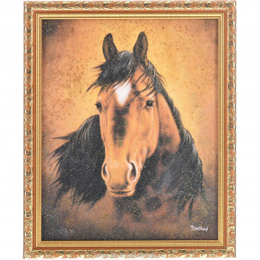 Картина с каменной крошкой "Гнедая лошадь", фотография 0. Интернет-магазин ЛАВКА ПОДАРКОВ