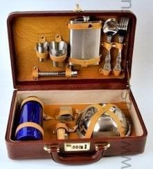 -0,05л Фарфор МИНИ-ШТОФ "ПОРОСЕНОК" в цвете и золоте 0,05л в комплекте 