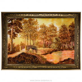 Картина янтарная "Осень" 70х100 см, фотография 0. Интернет-магазин ЛАВКА ПОДАРКОВ