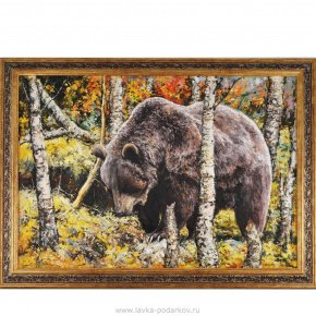 Картина на бересте "Медведь" 70x50 см, фотография 0. Интернет-магазин ЛАВКА ПОДАРКОВ