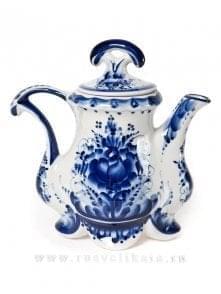 7493 Гжель Чайник "АППЕТИТ/Зима" Авт.Исаев  