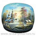 Шкатулка с художественной росписью "Зимний пейзаж"
