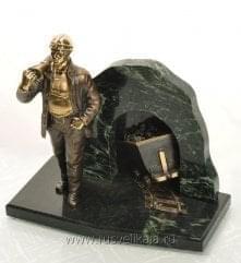 11235/3609-лав Бронза Скульптура "Шахтёр" Змеевик (4.110)
