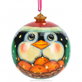 Новогодний елочный шар "Птичка с апельсинами", фотография 0. Интернет-магазин ЛАВКА ПОДАРКОВ