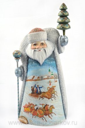 Скульптура из дерева "Дед Мороз "Ёлочка", фотография 0. Интернет-магазин ЛАВКА ПОДАРКОВ
