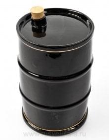 0013035-1,5л Фарфор ШТОФ "Баррель" глазурь, в золоте1,5л в комплекте