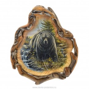 Панно из дерева "Медведь" Сувель коряга сосны, фотография 0. Интернет-магазин ЛАВКА ПОДАРКОВ