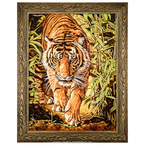 Картина янтарная "Тигр" 60х80 см, фотография 0. Интернет-магазин ЛАВКА ПОДАРКОВ