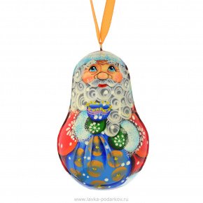 Елочная игрушка шар  "Дед мороз с мешком" , фотография 0. Интернет-магазин ЛАВКА ПОДАРКОВ
