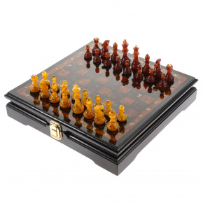 Шахматы-шашки янтарные "Амбассадор" 32х32 см, фотография 0. Интернет-магазин ЛАВКА ПОДАРКОВ