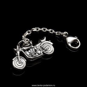 Брелок серебряный "Мотоцикл", фотография 0. Интернет-магазин ЛАВКА ПОДАРКОВ