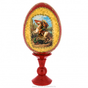 Пасхальное яйцо на подставке "Георгий Победоносец", фотография 0. Интернет-магазин ЛАВКА ПОДАРКОВ