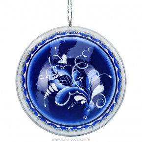 Новогодний елочный шар с росписью "Гжель", фотография 0. Интернет-магазин ЛАВКА ПОДАРКОВ